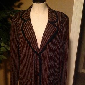 Misook Black and Brown Jacket, Size Large